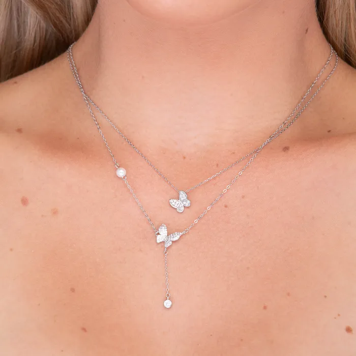 Butterfly Sapphire Chain Necklace Camile Stone Necklaces
