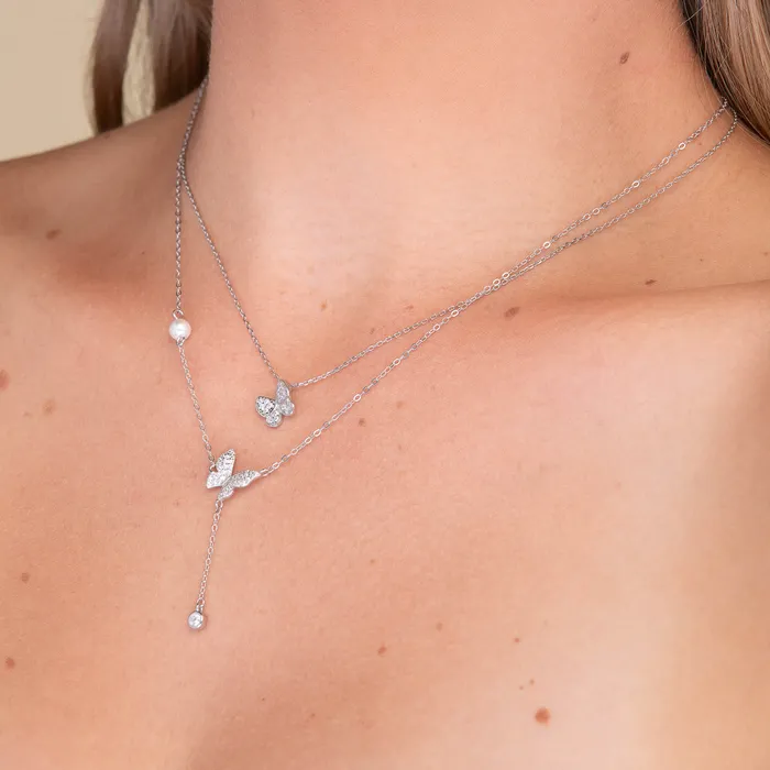 Butterfly Sapphire Chain Necklace Camile Stone Necklaces