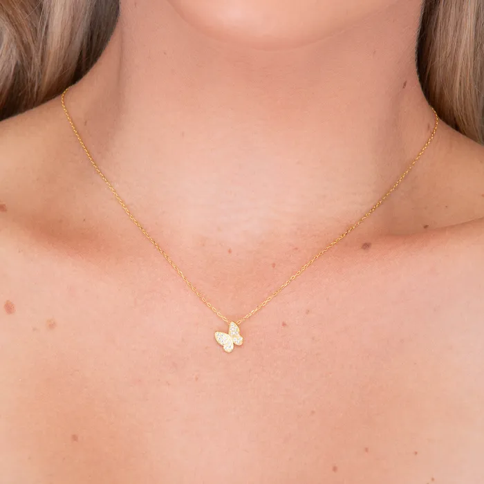 Butterfly Sapphire Chain Necklace Camile Stone Necklaces