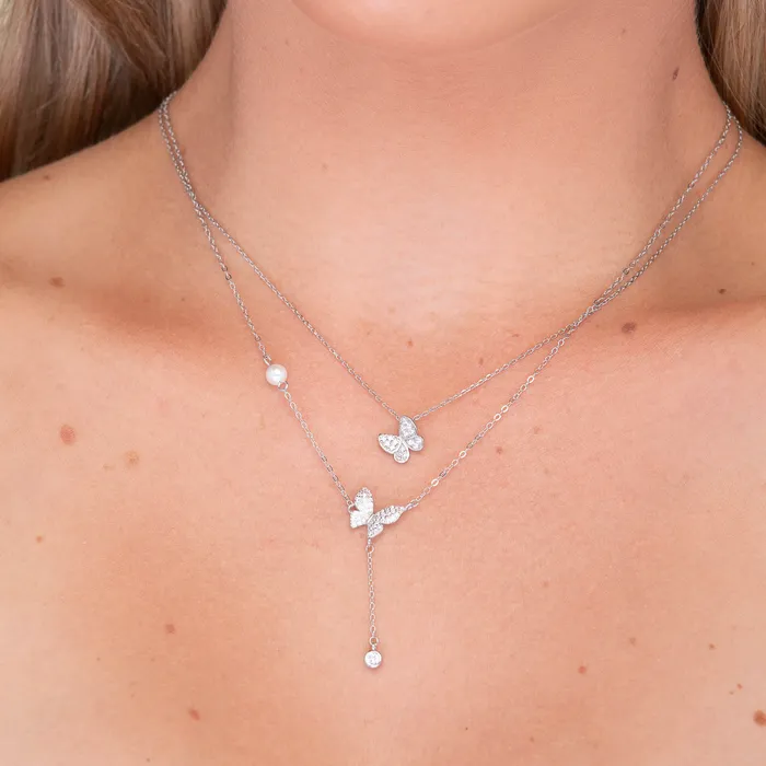 Butterfly Sapphire Chain Necklace Camile Stone Necklaces