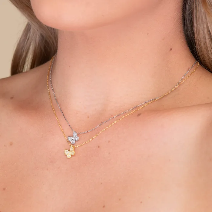 Butterfly Sapphire Chain Necklace Camile Stone Necklaces
