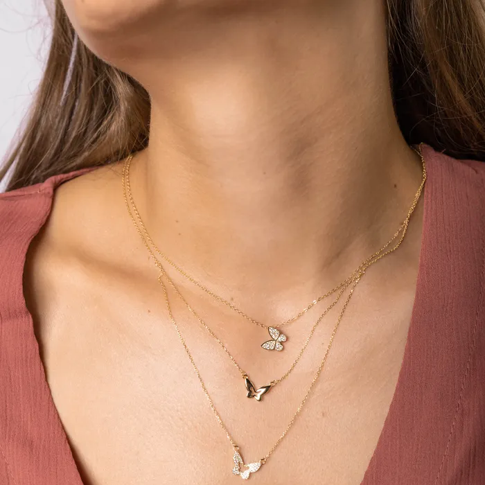 Butterfly Sapphire Chain Necklace Camile Stone Necklaces