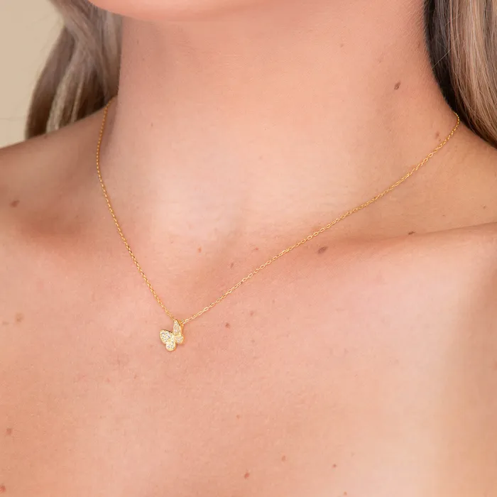 Butterfly Sapphire Chain Necklace Camile Stone Necklaces