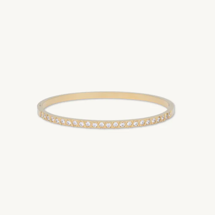 Camile Stone Bracelets Triangle Sapphire Hinged Bangle Bracelet