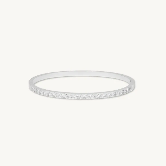 Camile Stone Bracelets Triangle Sapphire Hinged Bangle Bracelet
