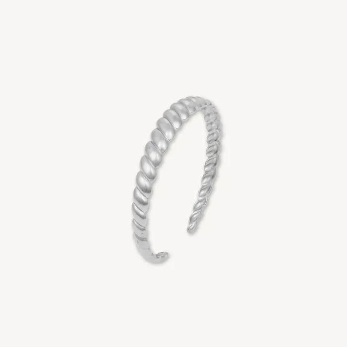 Camile Stone Croissant Open Cuff Bangle Rings