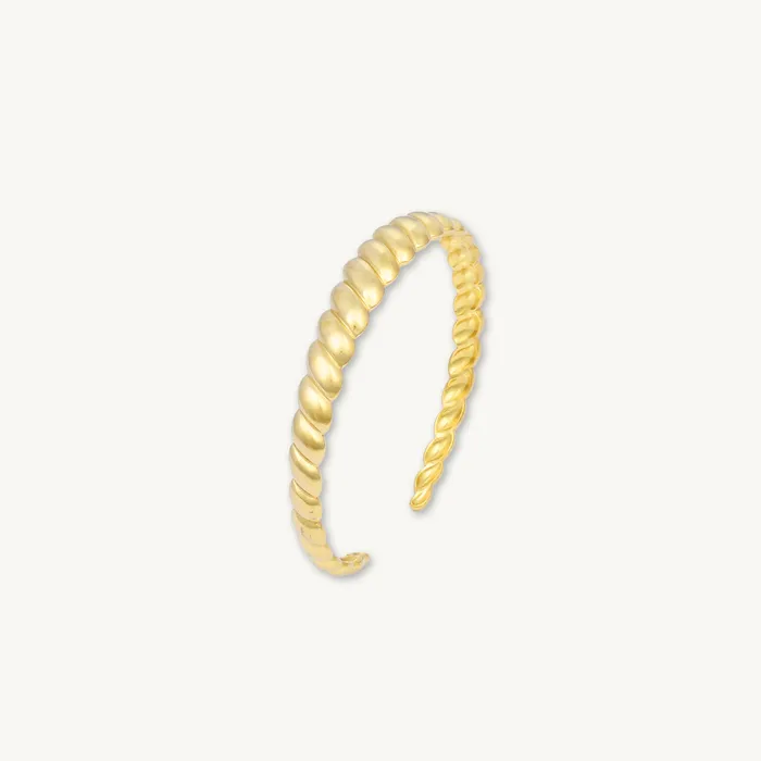Camile Stone Croissant Open Cuff Bangle Rings