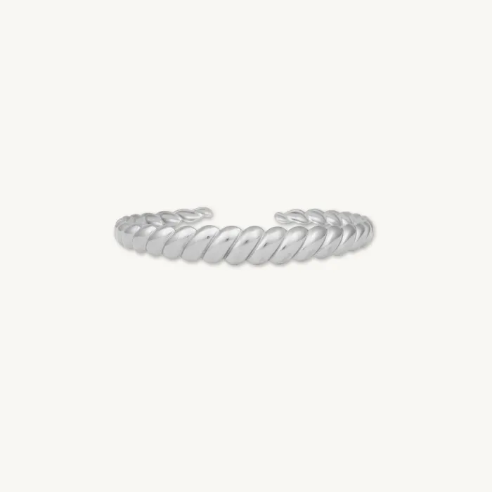 Camile Stone Croissant Open Cuff Bangle Rings