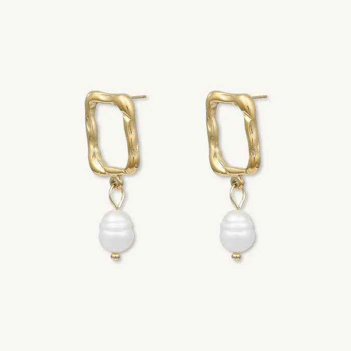 Camile Stone Earrings Ashley Pearl Drop Earrings