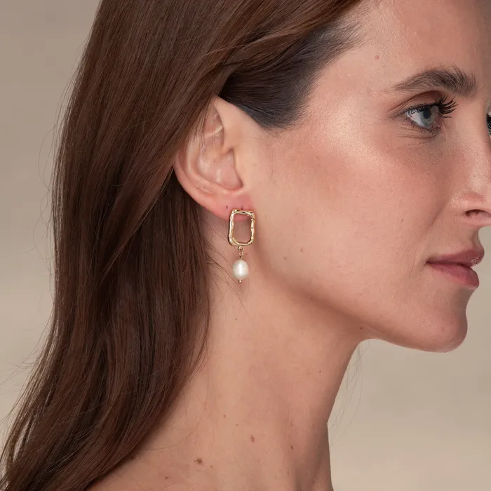 Camile Stone Earrings Ashley Pearl Drop Earrings