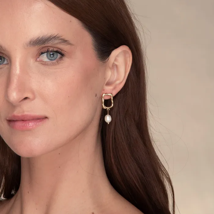 Camile Stone Earrings Ashley Pearl Drop Earrings