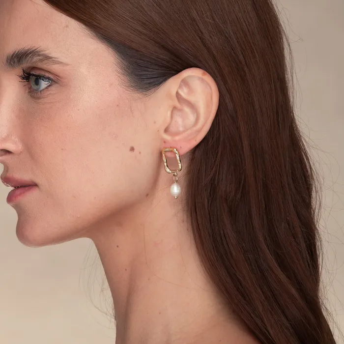 Camile Stone Earrings Ashley Pearl Drop Earrings