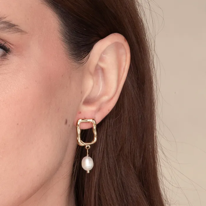 Camile Stone Earrings Ashley Pearl Drop Earrings