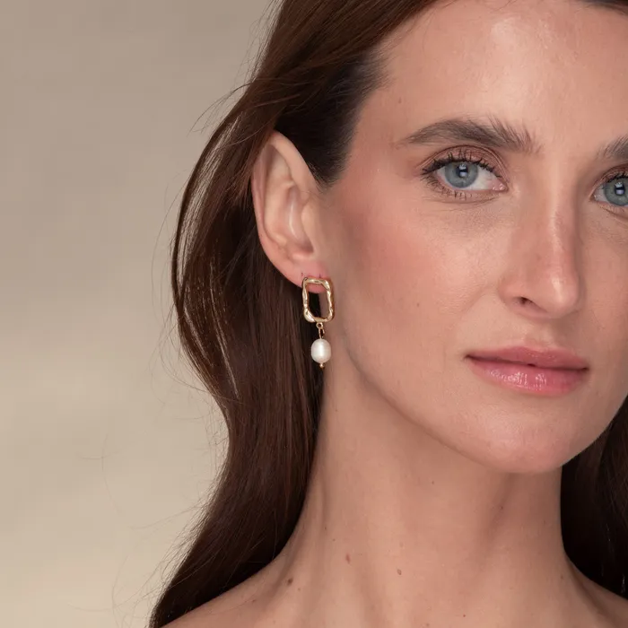 Camile Stone Earrings Ashley Pearl Drop Earrings