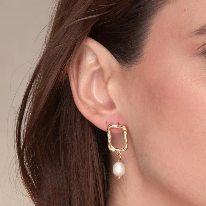 Camile Stone Earrings Ashley Pearl Drop Earrings