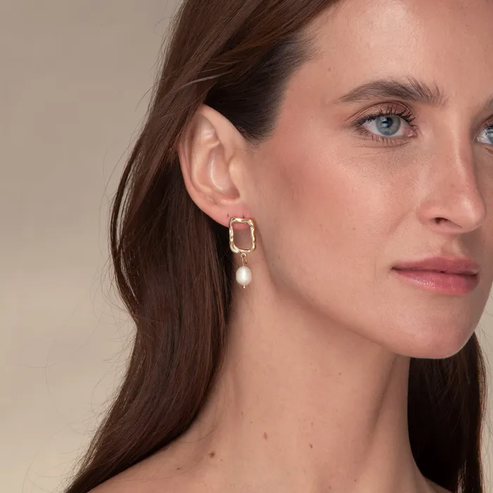 Camile Stone Earrings Ashley Pearl Drop Earrings