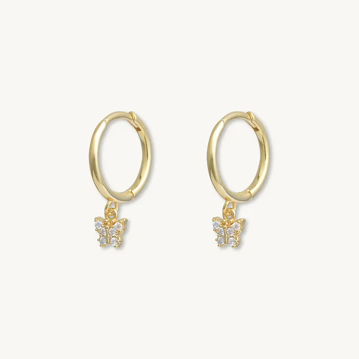 Camile Stone Earrings Butterfly Zirconia Drop Huggie Earrings Camile Stone Earrings Butterfly Zirconia Drop Huggie Earrings