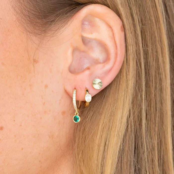 Camile Stone Earrings Sunbeam Disc Stud Earrings Camile Stone Earrings Sunbeam Disc Stud Earrings