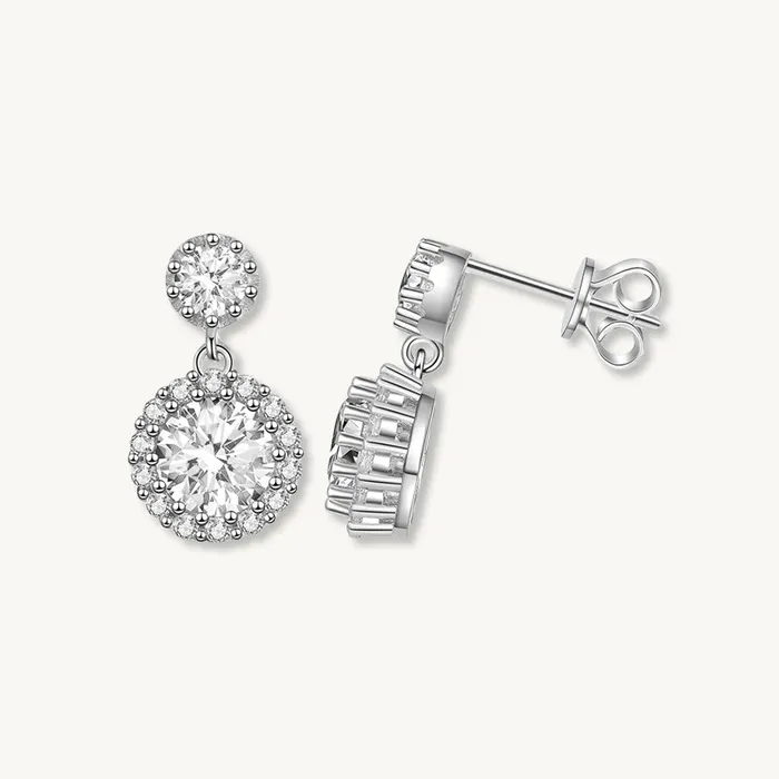 Camile Stone Earrings Twin Moissanite Stud Earrings 10 Carat