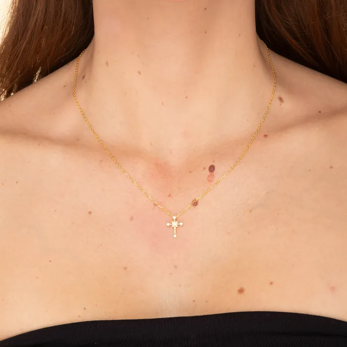 Camile Stone Necklaces Cross Sacred Chain Necklace