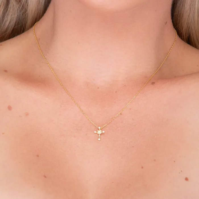 Camile Stone Necklaces Cross Sacred Chain Necklace