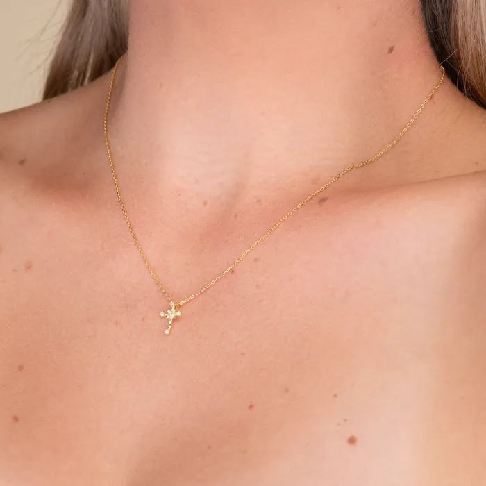 Camile Stone Necklaces Cross Sacred Chain Necklace