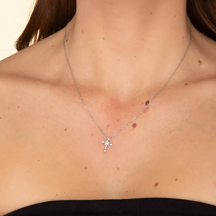Camile Stone Necklaces Cross Sacred Chain Necklace