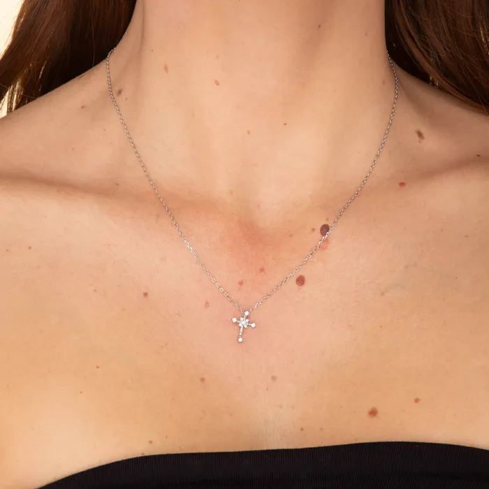 Camile Stone Necklaces Cross Sacred Chain Necklace