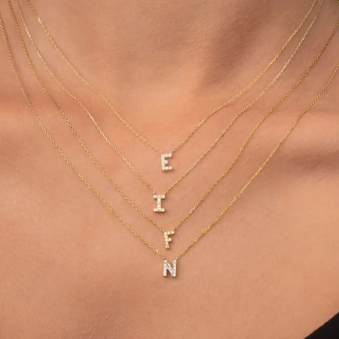 Camile Stone Necklaces The Original Initial Sapphire Letter Necklace Camile Stone Necklaces The Original Initial Sapphire Letter Necklace