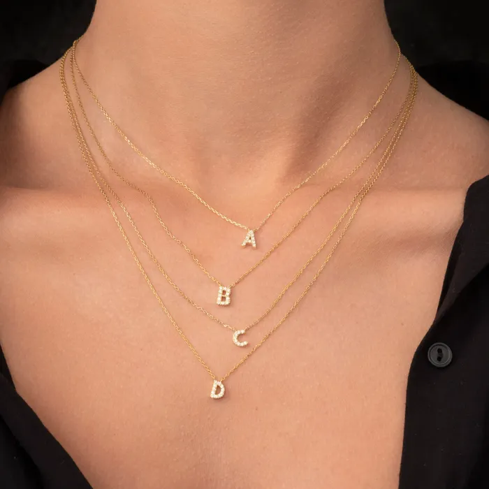 Camile Stone Necklaces The Original Initial Sapphire Letter Necklace Camile Stone Necklaces The Original Initial Sapphire Letter Necklace