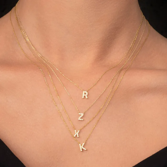 Camile Stone Necklaces The Original Initial Sapphire Letter Necklace Camile Stone Necklaces The Original Initial Sapphire Letter Necklace