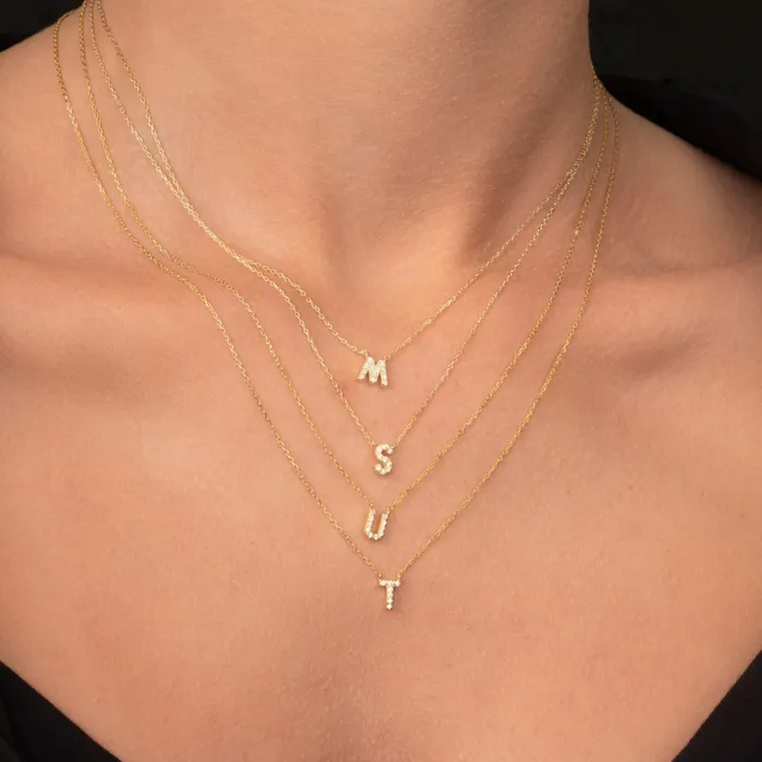 Camile Stone Necklaces The Original Initial Sapphire Letter Necklace Camile Stone Necklaces The Original Initial Sapphire Letter Necklace