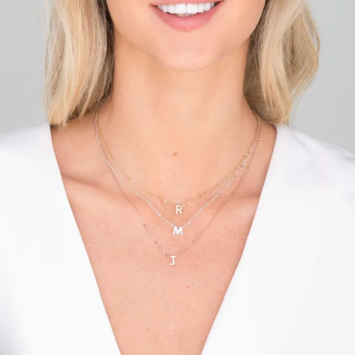 Camile Stone Necklaces The Original Initial Sapphire Letter Necklace Camile Stone Necklaces The Original Initial Sapphire Letter Necklace