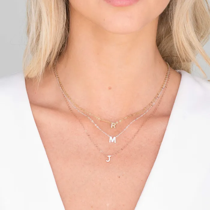 Camile Stone Necklaces The Original Initial Sapphire Letter Necklace Camile Stone Necklaces The Original Initial Sapphire Letter Necklace