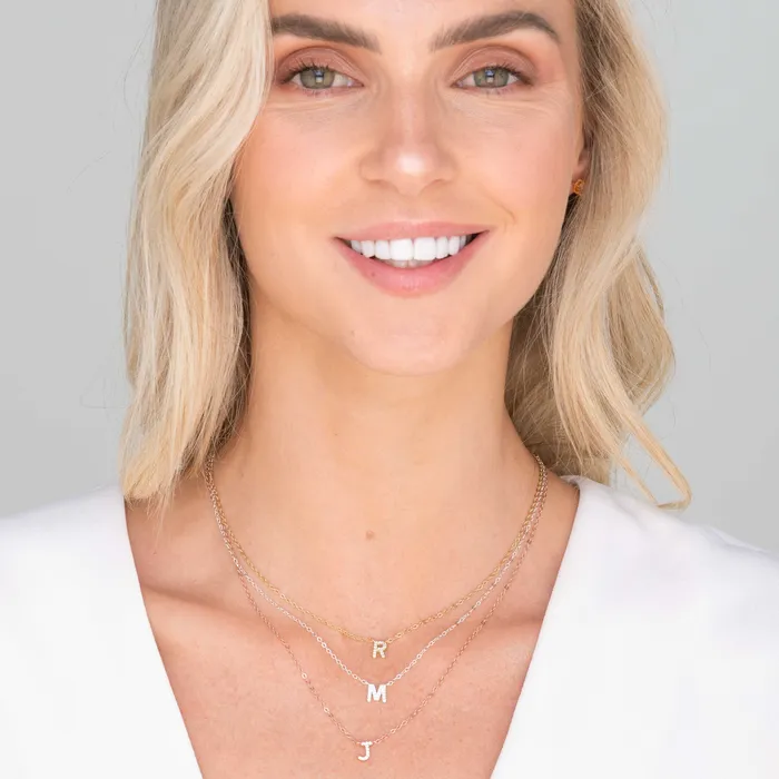 Camile Stone Necklaces The Original Initial Sapphire Letter Necklace Camile Stone Necklaces The Original Initial Sapphire Letter Necklace