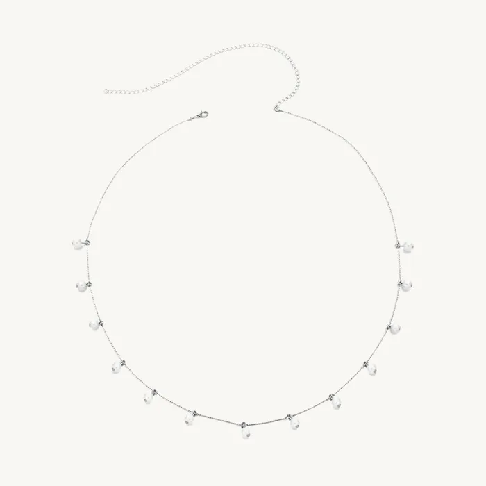 Camile Stone Pearl Dangling Waist Belly Chain Necklaces