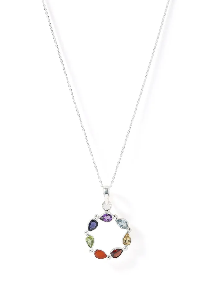 Chakra Stone Solid Sterling Silver Chain Pendant YoTreasure Necklaces