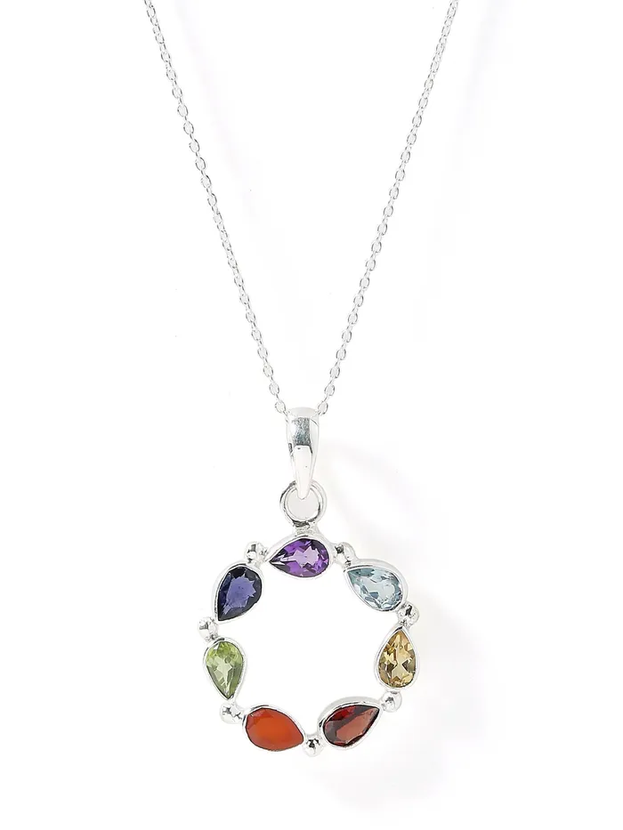 Chakra Stone Solid Sterling Silver Chain Pendant YoTreasure Necklaces