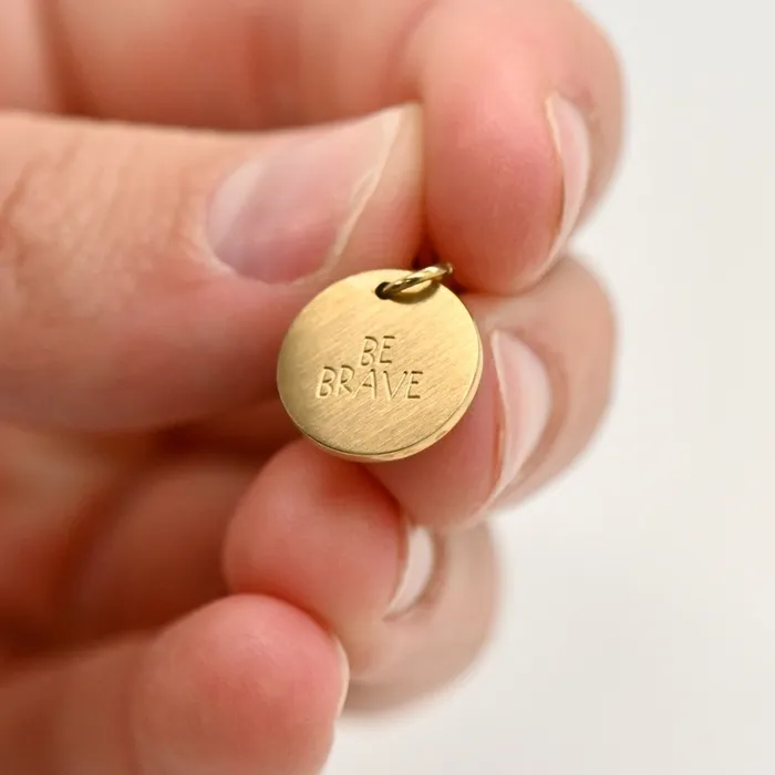 Charm Necklaces Camp Hollow Be Brave Engraved Charm