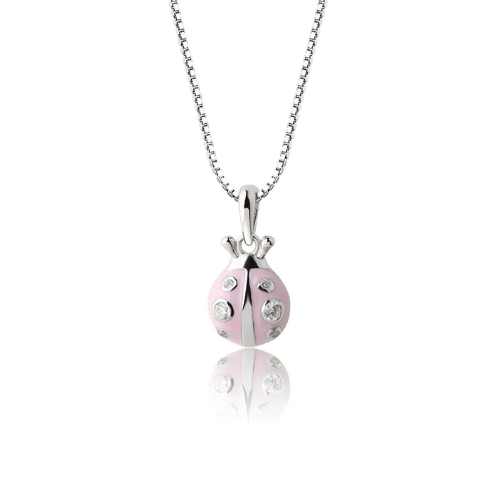 Cherished Moments Necklaces Childrens Sterling Silver Pink Ladybug Necklace for Little Girls Kids Cherished Moments Necklaces Childrens Sterling Silver Pink Ladybug Necklace for Little Girls Kids