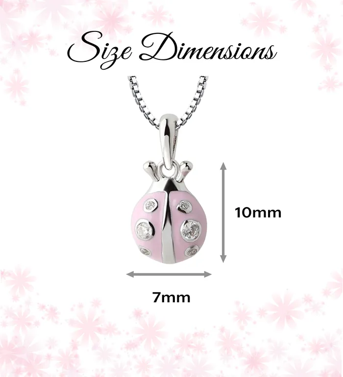 Cherished Moments Necklaces Childrens Sterling Silver Pink Ladybug Necklace for Little Girls Kids