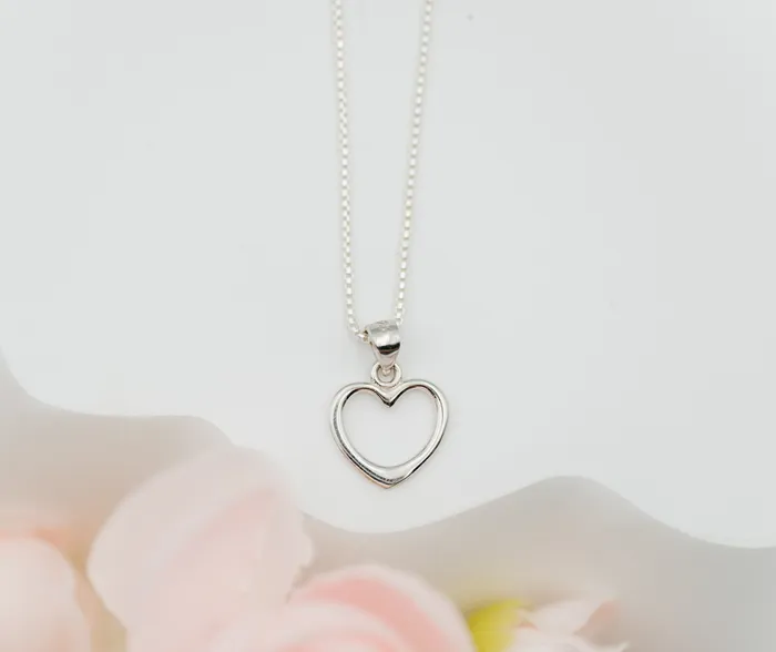 Cherished Moments Necklaces Sterling Silver Childrens Hollow Heart Necklace
