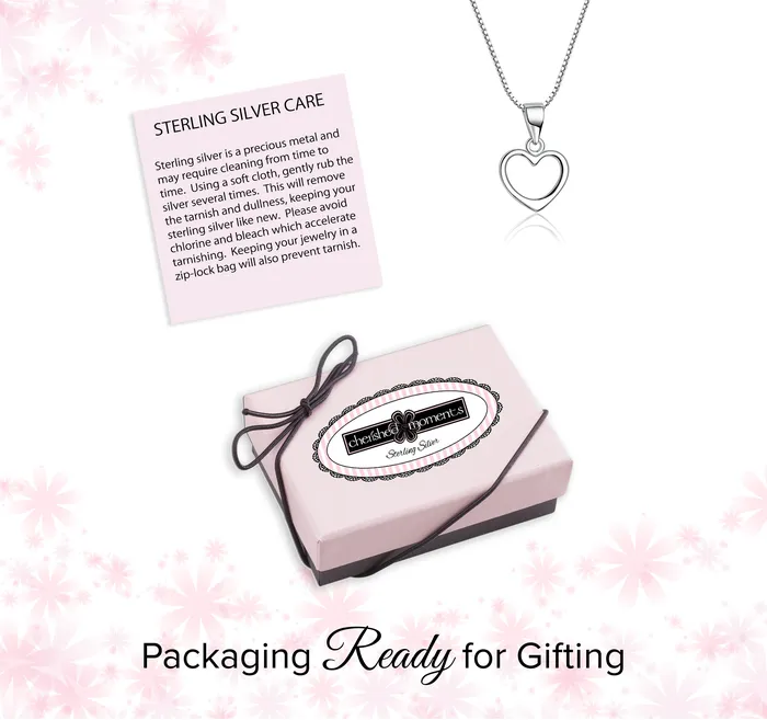 Cherished Moments Necklaces Sterling Silver Childrens Hollow Heart Necklace