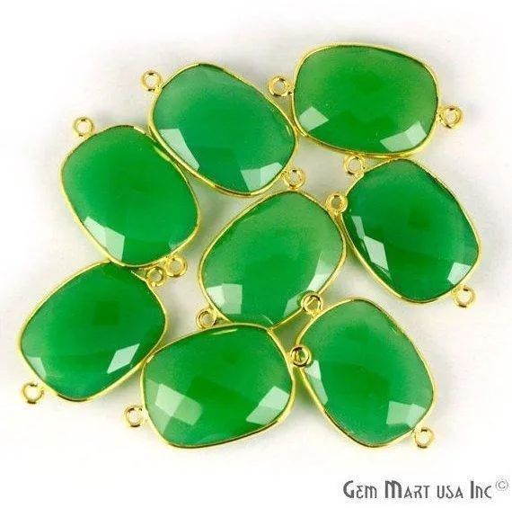 Chrysoprase Chalcedony Octagon 15x20mm Double Bail Gemstone Gold Bezel Connector GemMartUSA PreStyled Sets Chrysoprase Chalcedony Octagon 15x20mm Double Bail Gemstone Gold Bezel Connector GemMartUSA PreStyled Sets
