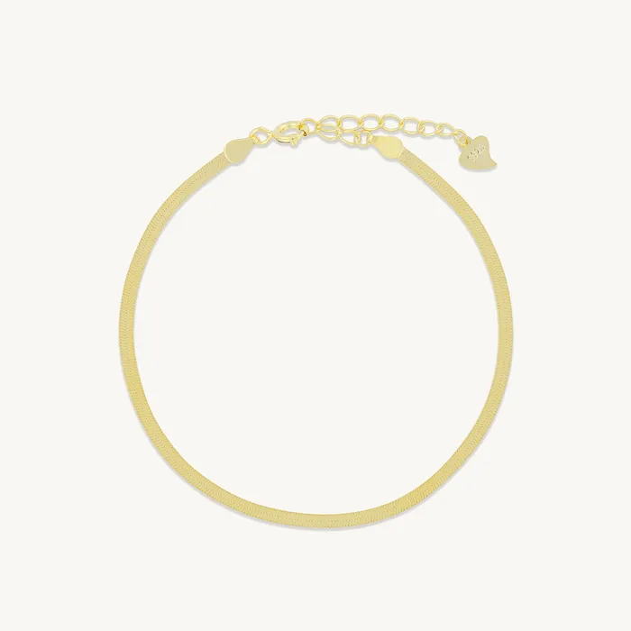 Classic Herringbone Chain Bracelet Camile Stone Bracelets