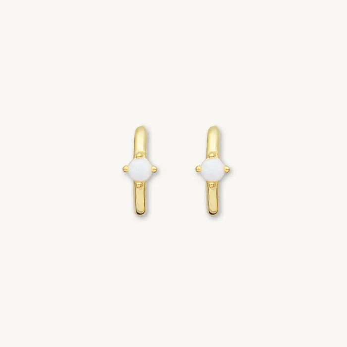 Classic Opal Huggie Hoop Earrings Camile Stone Earrings Classic Opal Huggie Hoop Earrings Camile Stone Earrings