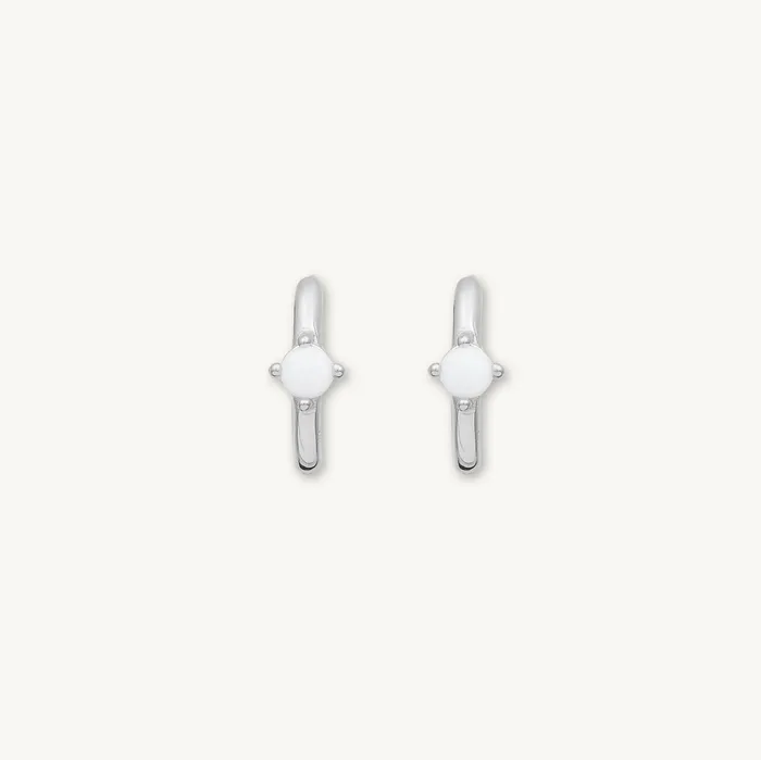 Classic Opal Huggie Hoop Earrings Camile Stone Earrings Classic Opal Huggie Hoop Earrings Camile Stone Earrings