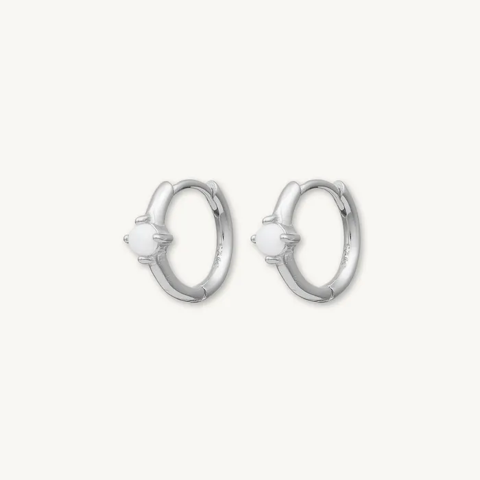 Classic Opal Huggie Hoop Earrings Camile Stone Earrings Classic Opal Huggie Hoop Earrings Camile Stone Earrings