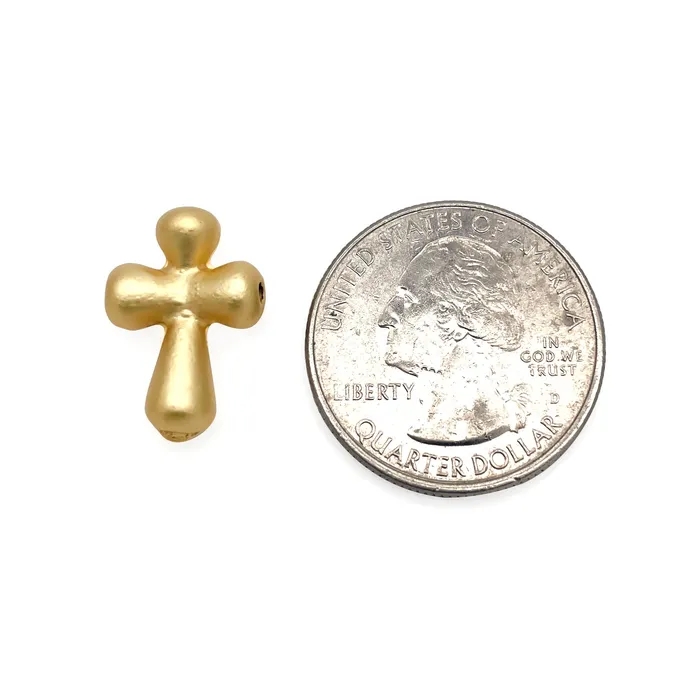 Cross Symbol Charm 18x12mm Matte Finish Pendant Charm GemMartUSA Charm Necklaces Cross Symbol Charm 18x12mm Matte Finish Pendant Charm GemMartUSA Charm Necklaces