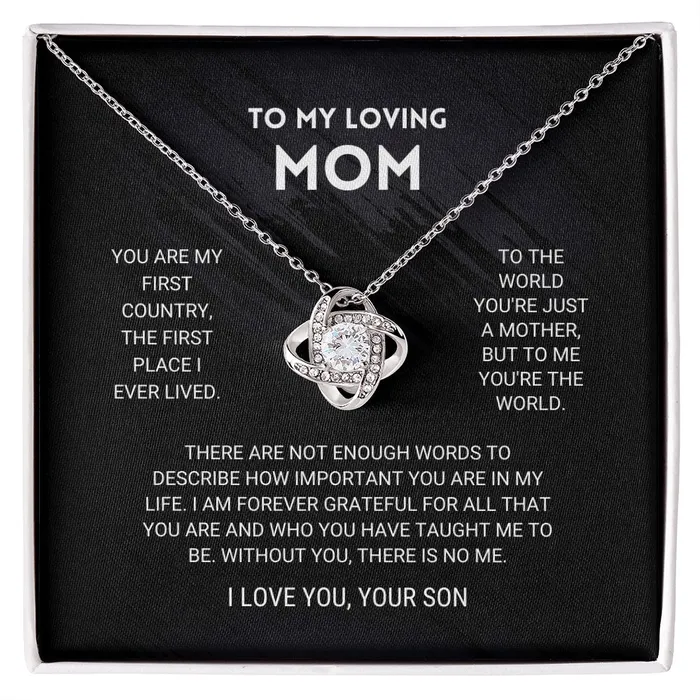 Customized Jewel Necklaces Knot Necklace From Son